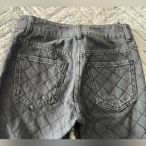 🖤🤍 CHANEL Quilted Stitched Grey Denim Jeans - Picture 9 of 17